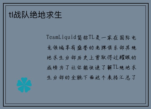 tl战队绝地求生